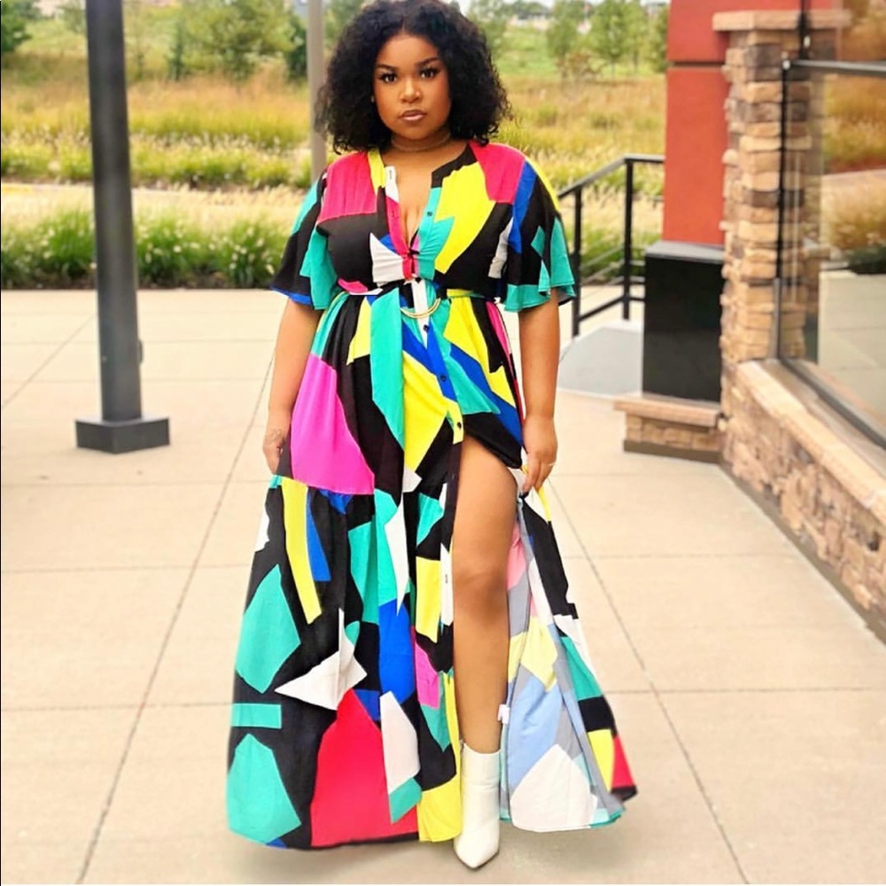 Belted maxi dress